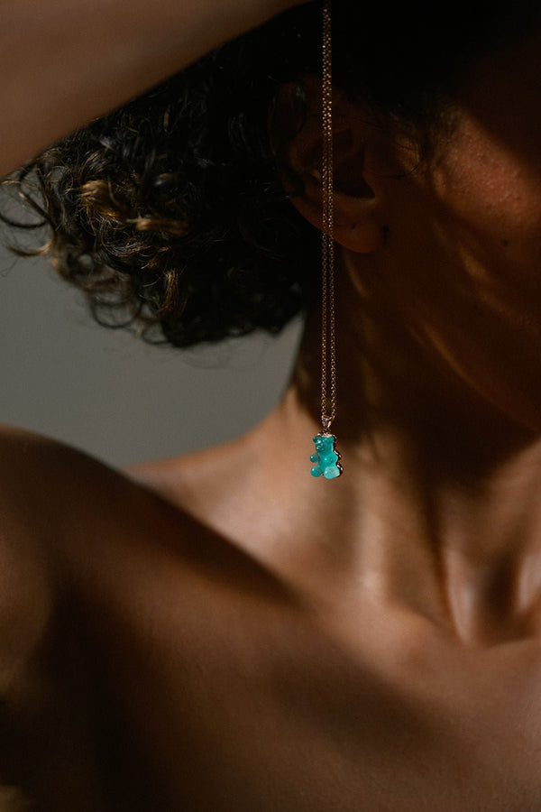 Turquoise & Rock Crystal - Gemmy Bear Europe